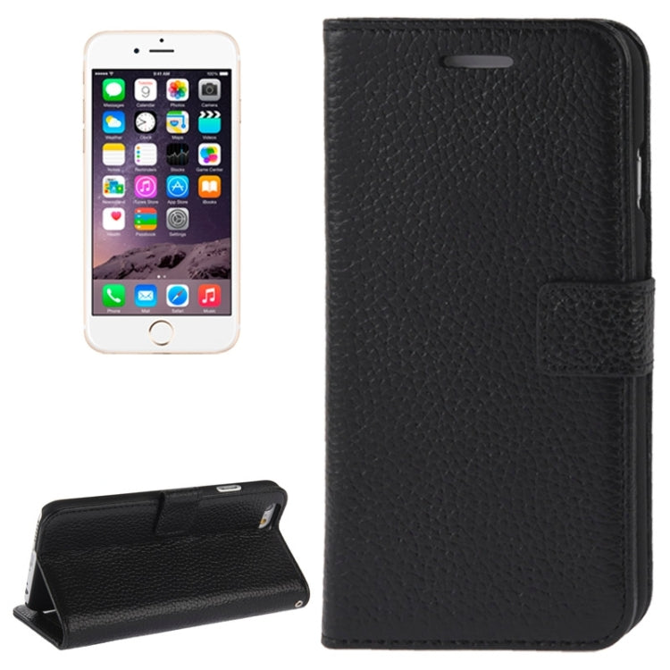 Litchi Texture Magnetic Leather Case with Holder & Card Slots & Wallet for iPhone 6 Plus