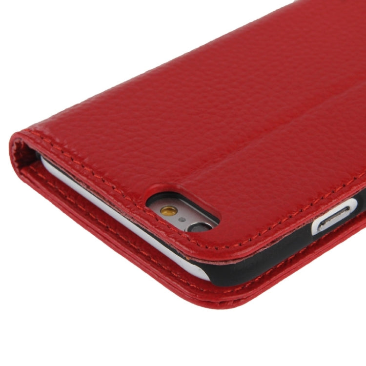Litchi Texture Magnetic Leather Case with Holder & Card Slots & Wallet for iPhone 6 Plus