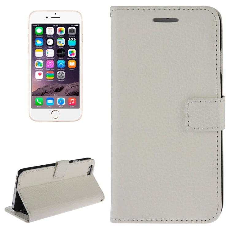 Litchi Texture Magnetic Leather Case with Holder & Card Slots & Wallet for iPhone 6 Plus