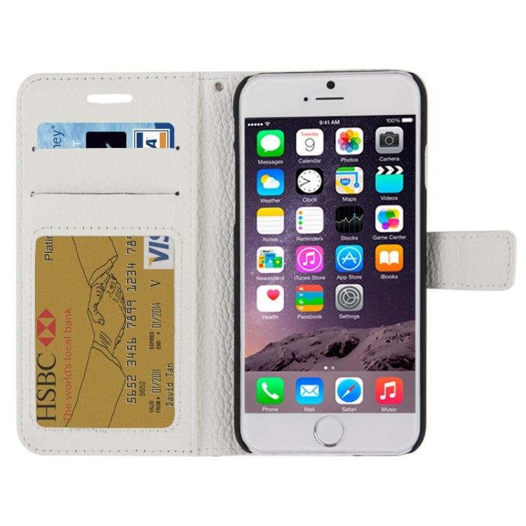 Litchi Texture Magnetic Leather Case with Holder & Card Slots & Wallet for iPhone 6 Plus