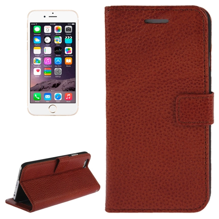 Litchi Texture Magnetic Leather Case with Holder & Card Slots & Wallet for iPhone 6 Plus