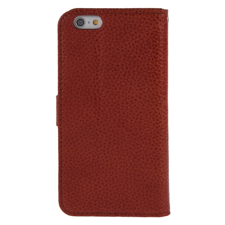 Litchi Texture Magnetic Leather Case with Holder & Card Slots & Wallet for iPhone 6 Plus