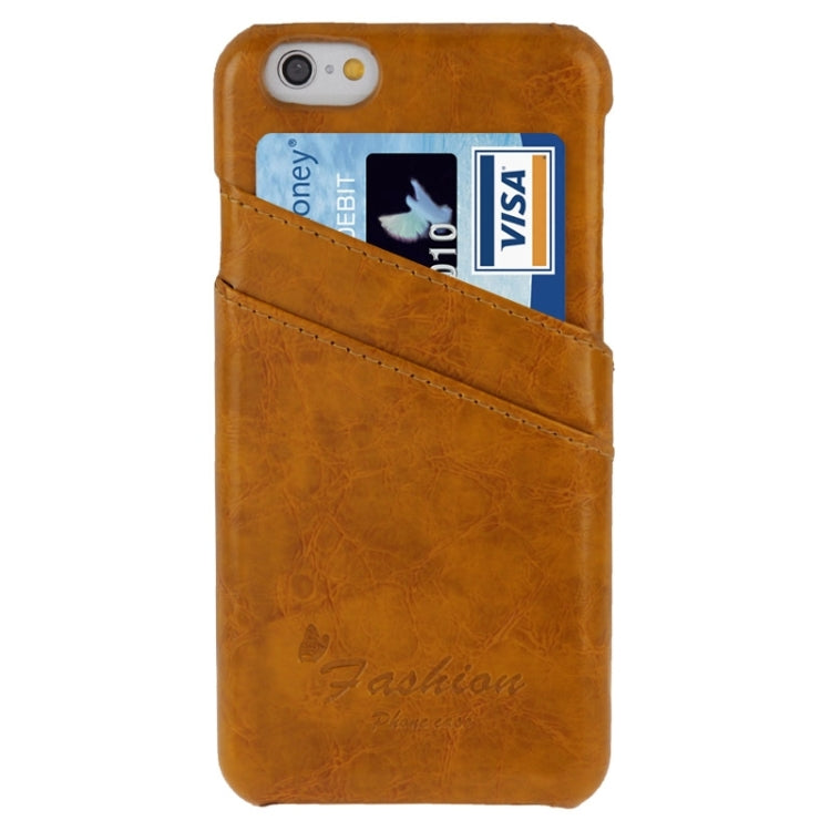 Deluxe Retro PU Leather Back Cover Case with Card Slots with Fashion Logo for iPhone 6 Plus & 6S Plus