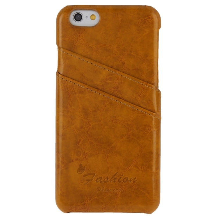 Deluxe Retro PU Leather Back Cover Case with Card Slots with Fashion Logo for iPhone 6 Plus & 6S Plus