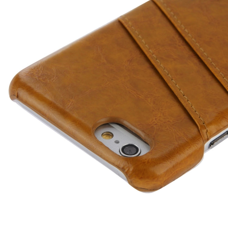 Deluxe Retro PU Leather Back Cover Case with Card Slots with Fashion Logo for iPhone 6 Plus & 6S Plus