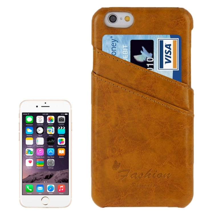 Deluxe Retro PU Leather Back Cover Case with Card Slots with Fashion Logo for iPhone 6 Plus & 6S Plus