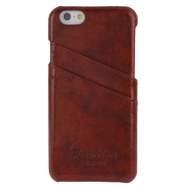 Deluxe Retro PU Leather Back Cover Case with Card Slots with Fashion Logo for iPhone 6 Plus & 6S Plus