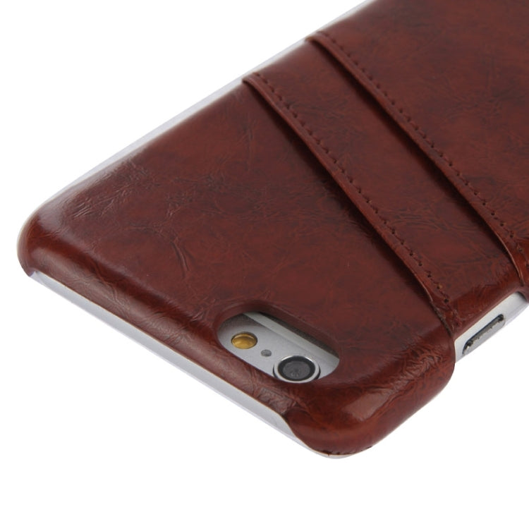 Deluxe Retro PU Leather Back Cover Case with Card Slots with Fashion Logo for iPhone 6 Plus & 6S Plus