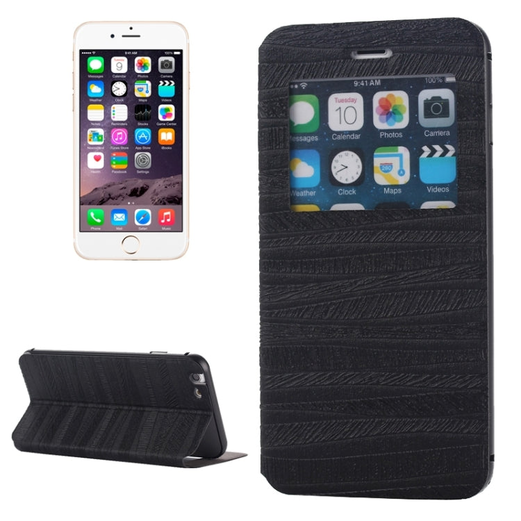 2 in 1 Metal Bumper Frame Horizontal Flip Leather Case with Caller ID Display and Holder for iPhone 6 Plus & 6S Plus