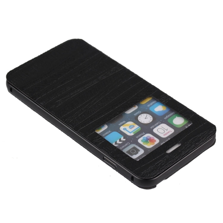 2 in 1 Metal Bumper Frame Horizontal Flip Leather Case with Caller ID Display and Holder for iPhone 6 Plus & 6S Plus