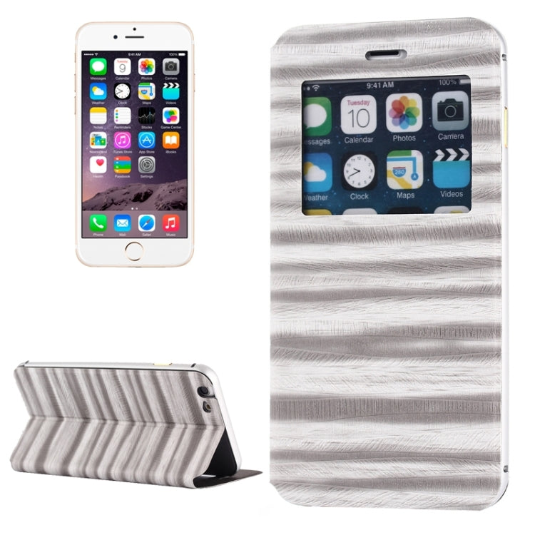 2 in 1 Metal Bumper Frame Horizontal Flip Leather Case with Caller ID Display and Holder for iPhone 6 Plus & 6S Plus