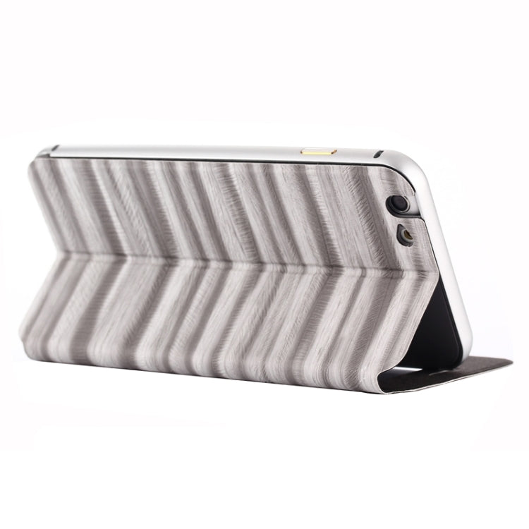 2 in 1 Metal Bumper Frame Horizontal Flip Leather Case with Caller ID Display and Holder for iPhone 6 Plus & 6S Plus