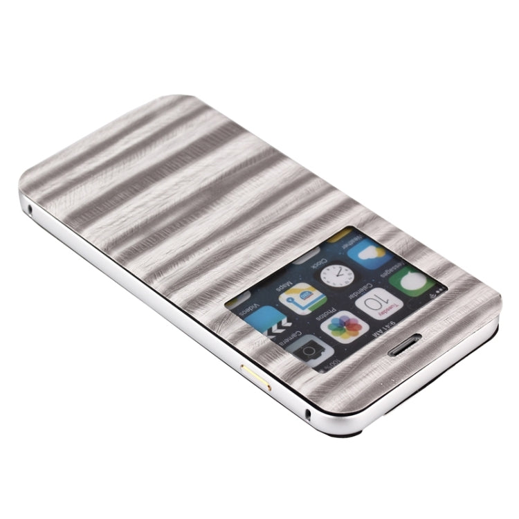 2 in 1 Metal Bumper Frame Horizontal Flip Leather Case with Caller ID Display and Holder for iPhone 6 Plus & 6S Plus