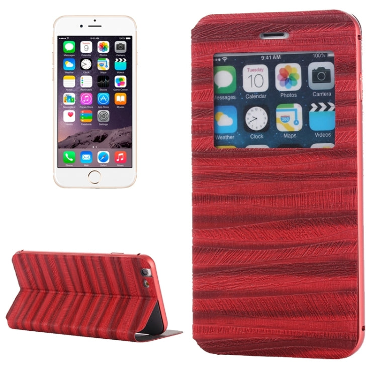 2 in 1 Metal Bumper Frame Horizontal Flip Leather Case with Caller ID Display and Holder for iPhone 6 Plus & 6S Plus
