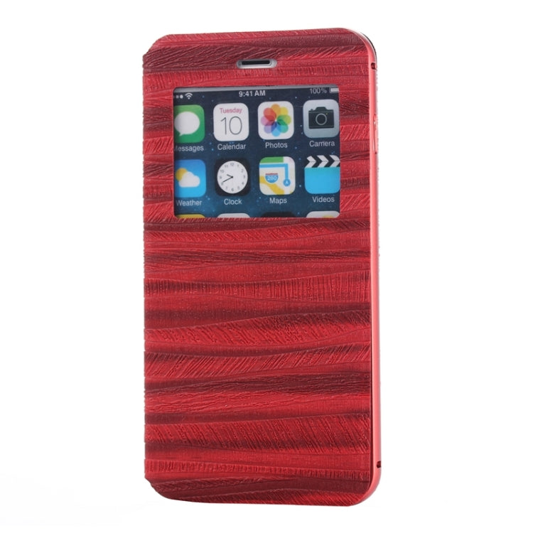 2 in 1 Metal Bumper Frame Horizontal Flip Leather Case with Caller ID Display and Holder for iPhone 6 Plus & 6S Plus
