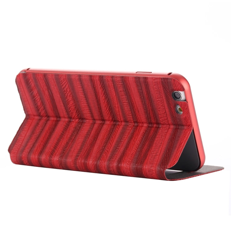 2 in 1 Metal Bumper Frame Horizontal Flip Leather Case with Caller ID Display and Holder for iPhone 6 Plus & 6S Plus