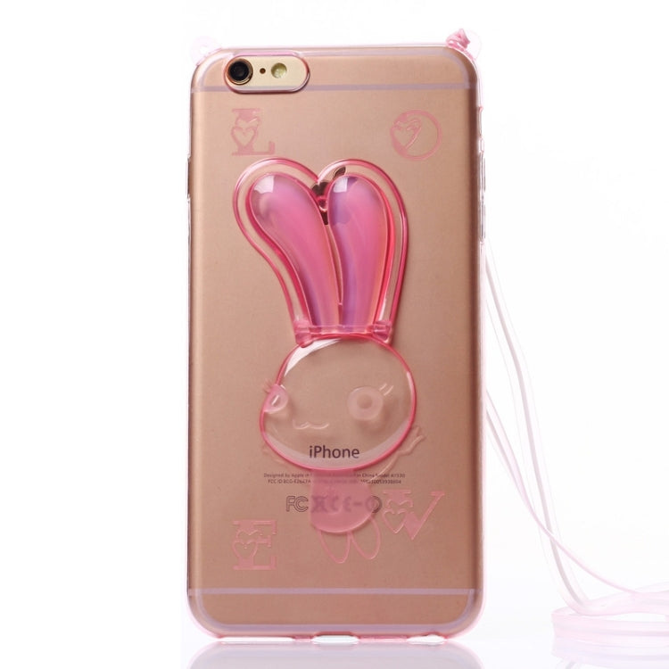 Rabbit Pattern TPU Protective Case with Lanyard and Holder for iPhone 6 Plus & 6S Plus