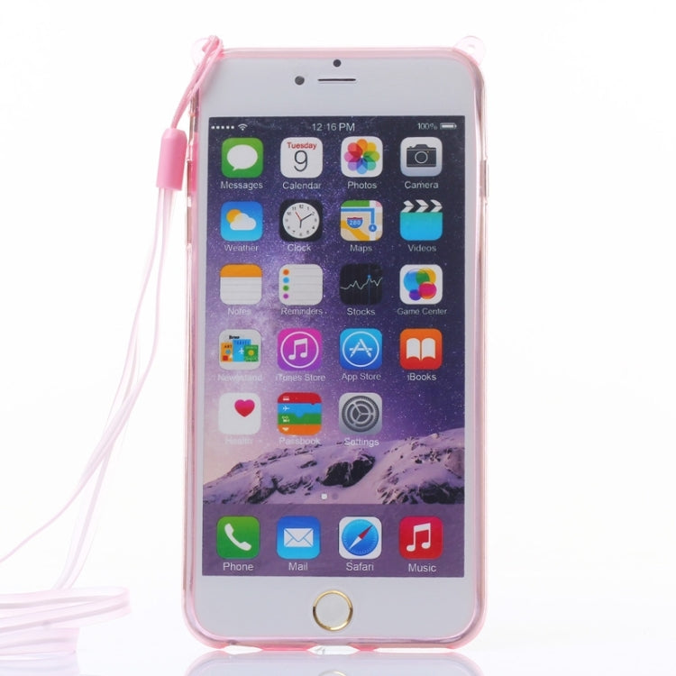Rabbit Pattern TPU Protective Case with Lanyard and Holder for iPhone 6 Plus & 6S Plus