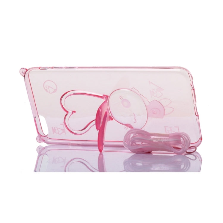 Rabbit Pattern TPU Protective Case with Lanyard and Holder for iPhone 6 Plus & 6S Plus