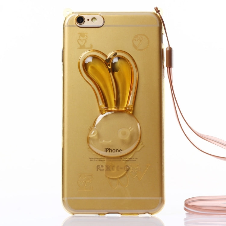 Rabbit Pattern TPU Protective Case with Lanyard and Holder for iPhone 6 Plus & 6S Plus