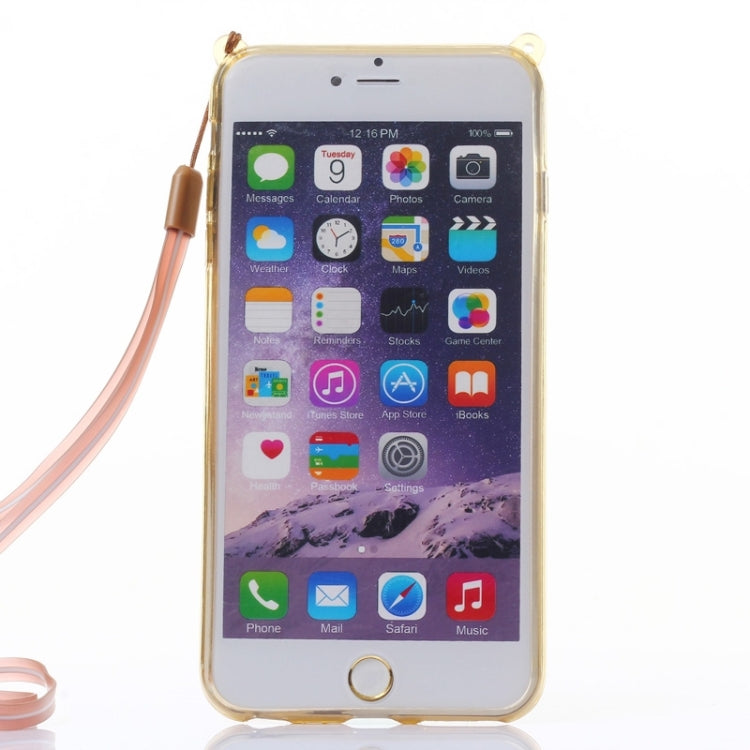 Rabbit Pattern TPU Protective Case with Lanyard and Holder for iPhone 6 Plus & 6S Plus