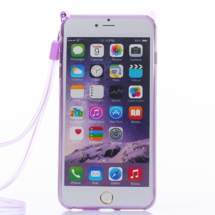 Rabbit Pattern TPU Protective Case with Lanyard and Holder for iPhone 6 Plus & 6S Plus