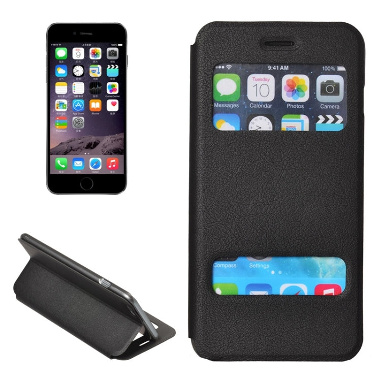 Horizontal Flip Leather Case with Holder & Wake-up / Sleep Function & Caller ID Display for iPhone 6 Plus & 6S Plus