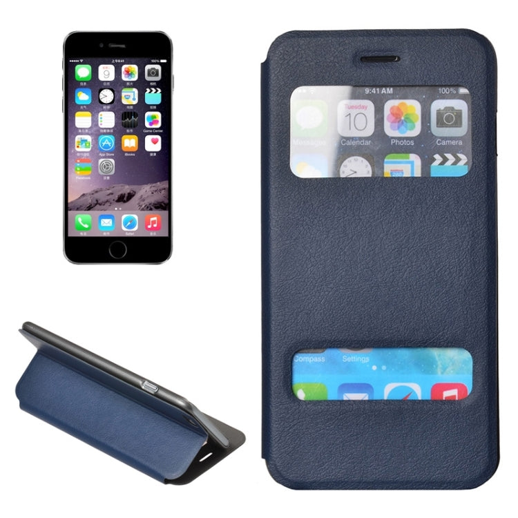 Horizontal Flip Leather Case with Holder & Wake-up / Sleep Function & Caller ID Display for iPhone 6 Plus & 6S Plus