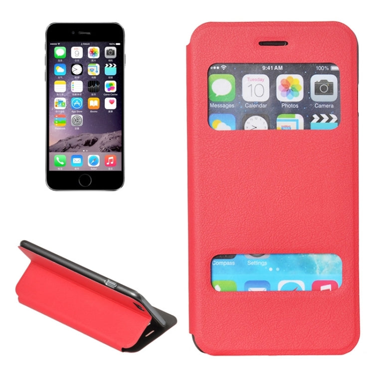 Horizontal Flip Leather Case with Holder & Wake-up / Sleep Function & Caller ID Display for iPhone 6 Plus & 6S Plus
