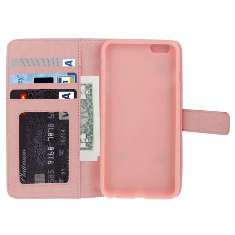 2 in 1 Separable Crazy Horse Texture Wallet Style Flip Leather Case for iPhone 6 Plus