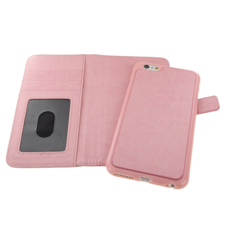 2 in 1 Separable Crazy Horse Texture Wallet Style Flip Leather Case for iPhone 6 Plus
