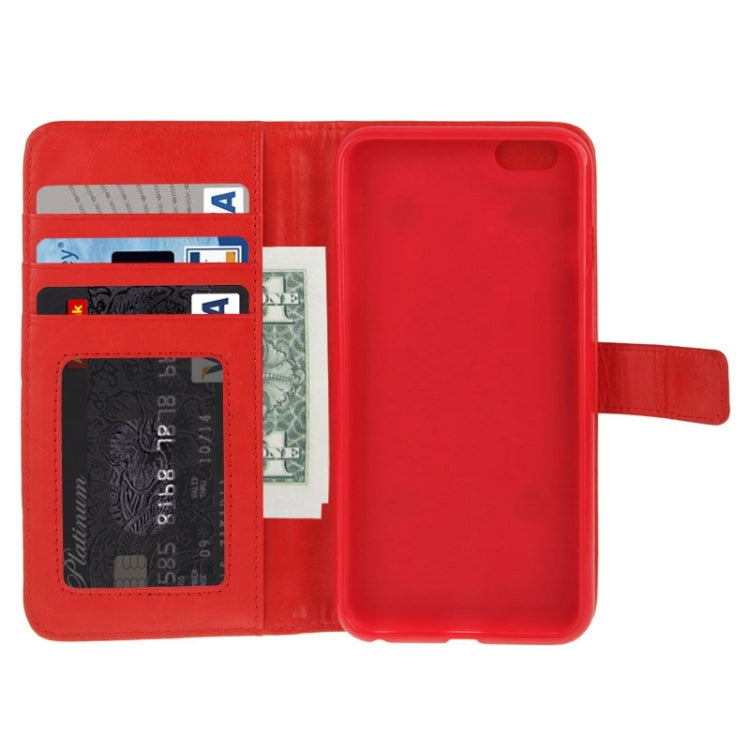 2 in 1 Separable Crazy Horse Texture Wallet Style Flip Leather Case for iPhone 6 Plus