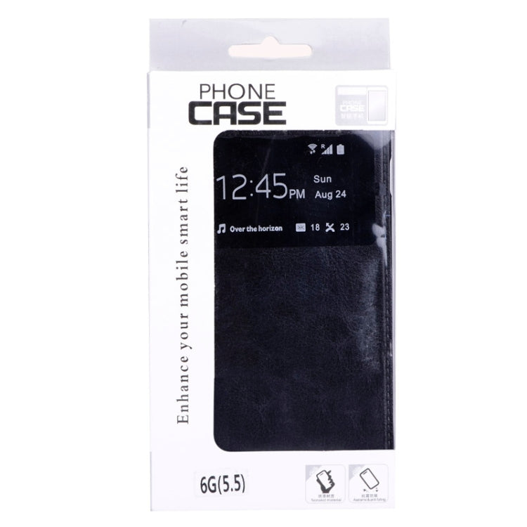 Crazy Horse Texture Leather Case with Holder & Call Display for iPhone 6 Plus & 6S Plus