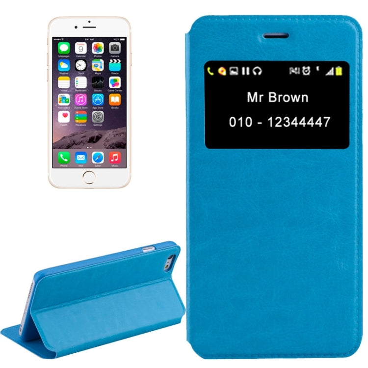 Crazy Horse Texture Leather Case with Holder & Call Display for iPhone 6 Plus & 6S Plus