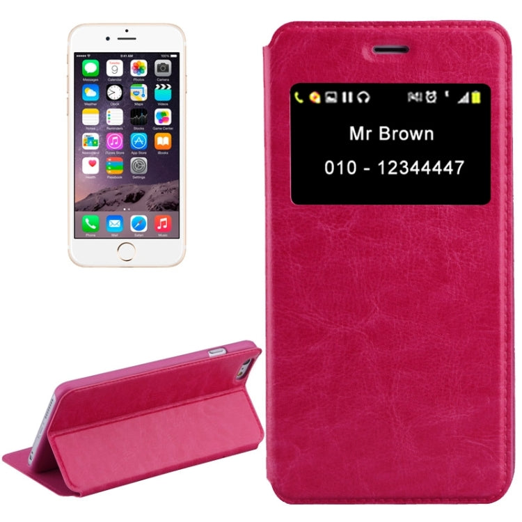 Crazy Horse Texture Leather Case with Holder & Call Display for iPhone 6 Plus & 6S Plus