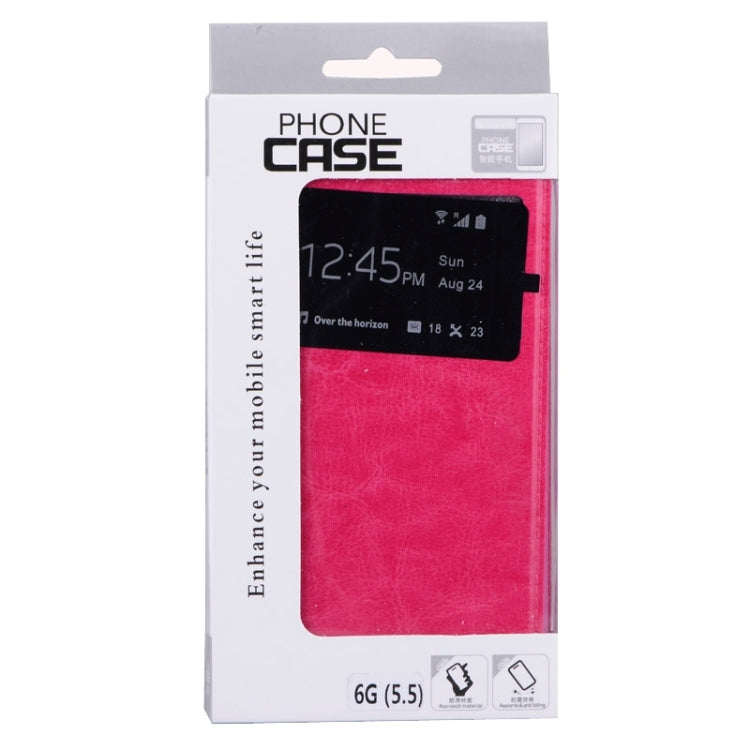 Crazy Horse Texture Leather Case with Holder & Call Display for iPhone 6 Plus & 6S Plus