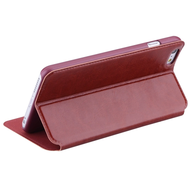 Crazy Horse Texture Leather Case with Holder & Call Display for iPhone 6 Plus & 6S Plus