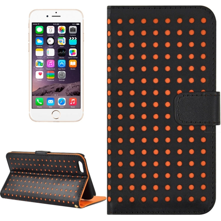 Ultra-thin Hollow Out Dot Horizontal Flip Leather Case with Card Slots & Holder for iPhone 6 Plus & 6S Plus