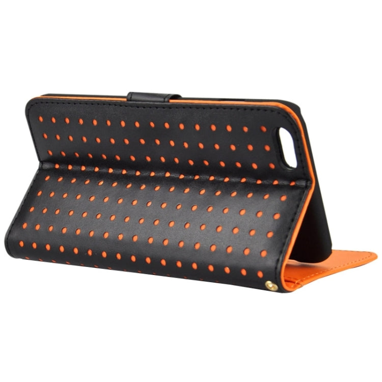 Ultra-thin Hollow Out Dot Horizontal Flip Leather Case with Card Slots & Holder for iPhone 6 Plus & 6S Plus