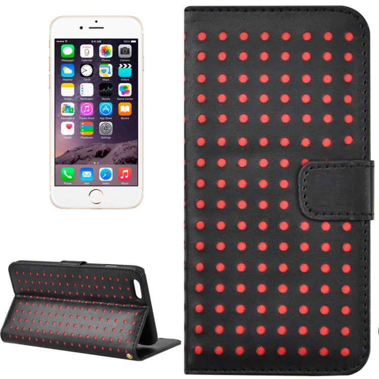 Ultra-thin Hollow Out Dot Horizontal Flip Leather Case with Card Slots & Holder for iPhone 6 Plus & 6S Plus