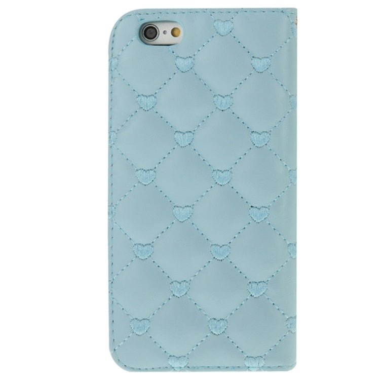 Heart Pattern Wallet Style Diamante Decorated Leather Case with Holder & Card Slots & Lanyard for iPhone 6 Plus & 6S Plus