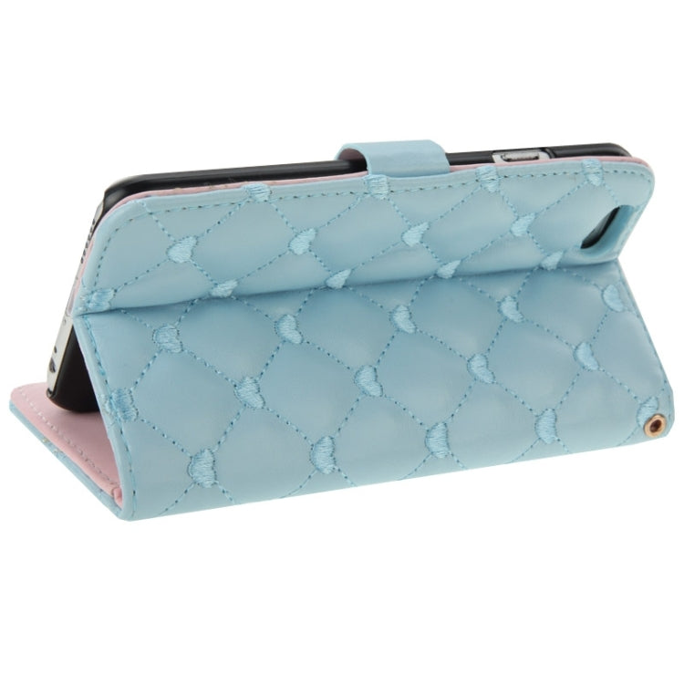 Heart Pattern Wallet Style Diamante Decorated Leather Case with Holder & Card Slots & Lanyard for iPhone 6 Plus & 6S Plus