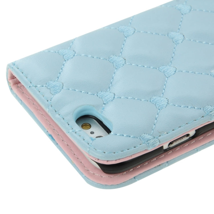 Heart Pattern Wallet Style Diamante Decorated Leather Case with Holder & Card Slots & Lanyard for iPhone 6 Plus & 6S Plus