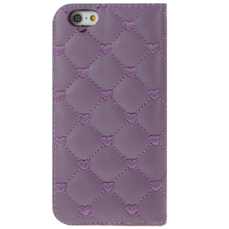 Heart Pattern Wallet Style Diamante Decorated Leather Case with Holder & Card Slots & Lanyard for iPhone 6 Plus & 6S Plus