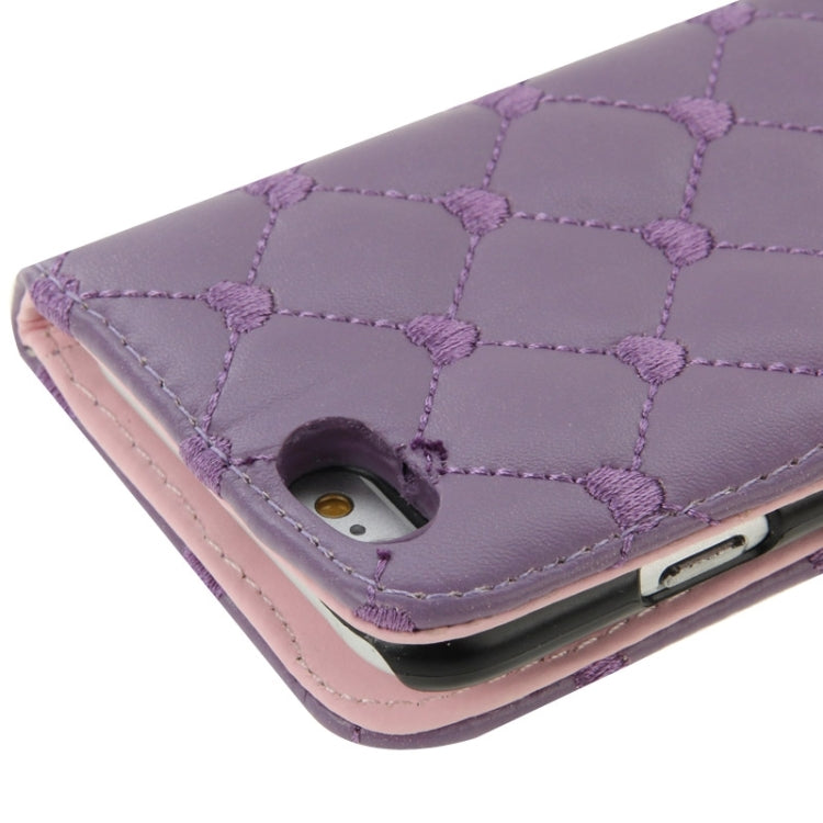 Heart Pattern Wallet Style Diamante Decorated Leather Case with Holder & Card Slots & Lanyard for iPhone 6 Plus & 6S Plus