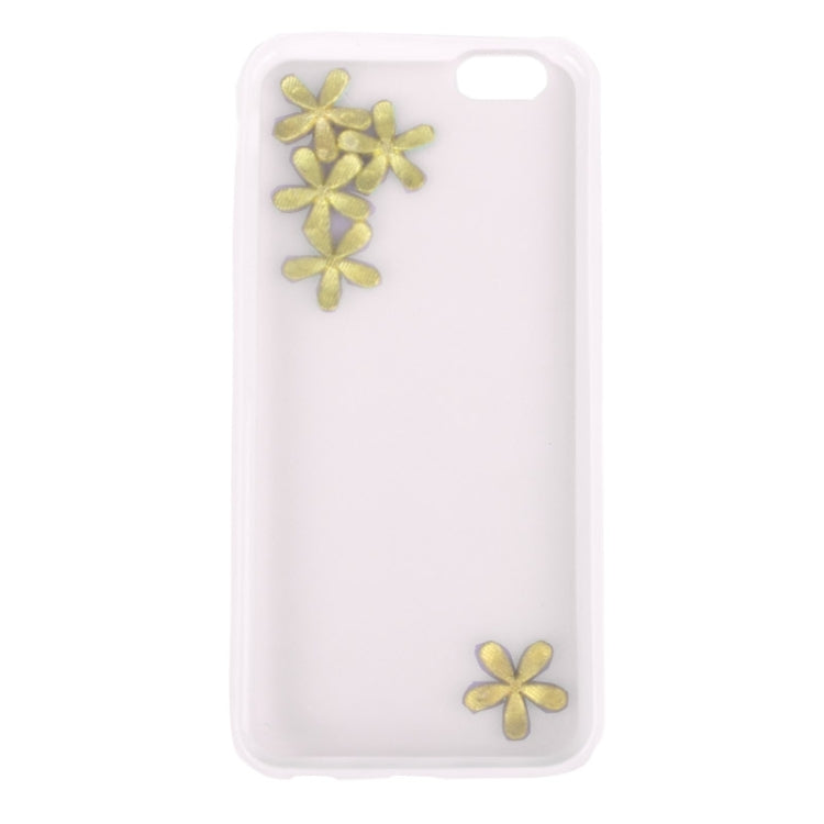 Ultra-thin Transparent Stereoscopic Diamond Encrusted Plum TPU Protective Case for iPhone 6 Plus