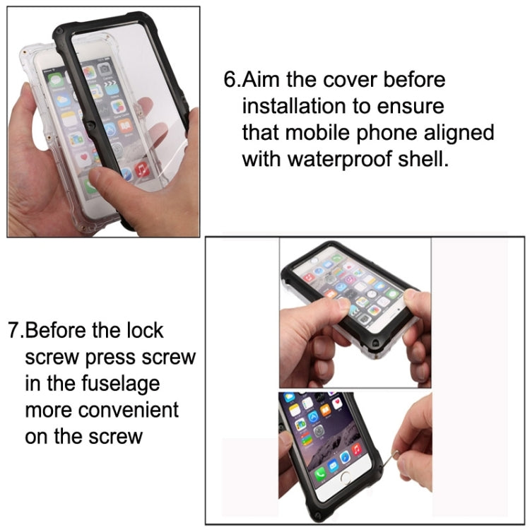For iPhone 6 Plus & 6s Plus IPX6 Waterproof Dusproof Shockproof Protective Case