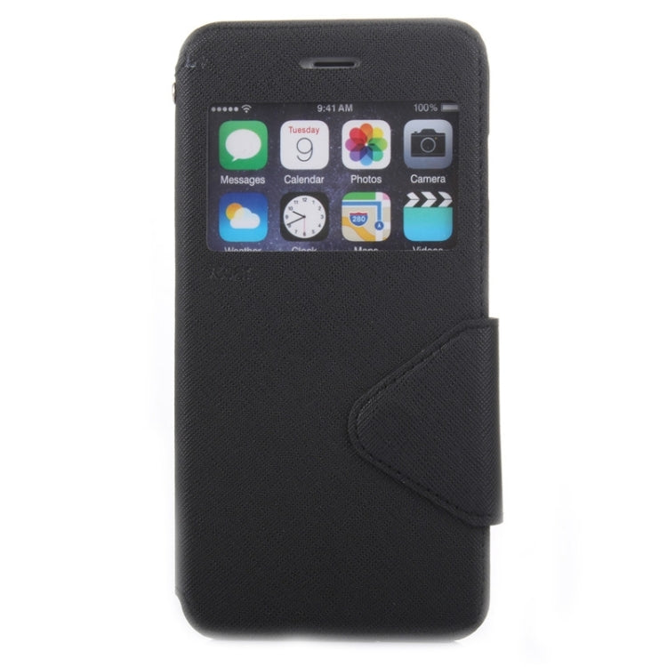 For iPhone 6 Plus & 6s Plus Roar Cross Texture Flip Leather Case with Holder & Card Slot & Caller ID Window