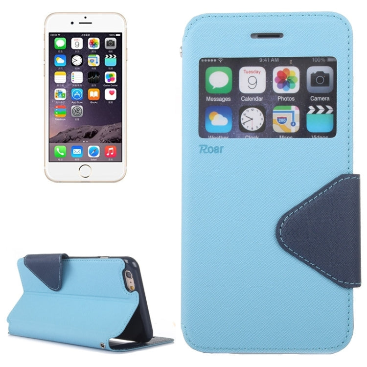 For iPhone 6 Plus & 6s Plus Roar Cross Texture Flip Leather Case with Holder & Card Slot & Caller ID Window