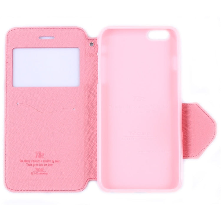 For iPhone 6 Plus & 6s Plus Roar Cross Texture Flip Leather Case with Holder & Card Slot & Caller ID Window
